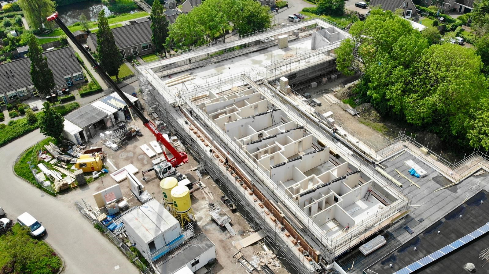 drone foto van de bouw van MFA Schellinkhout