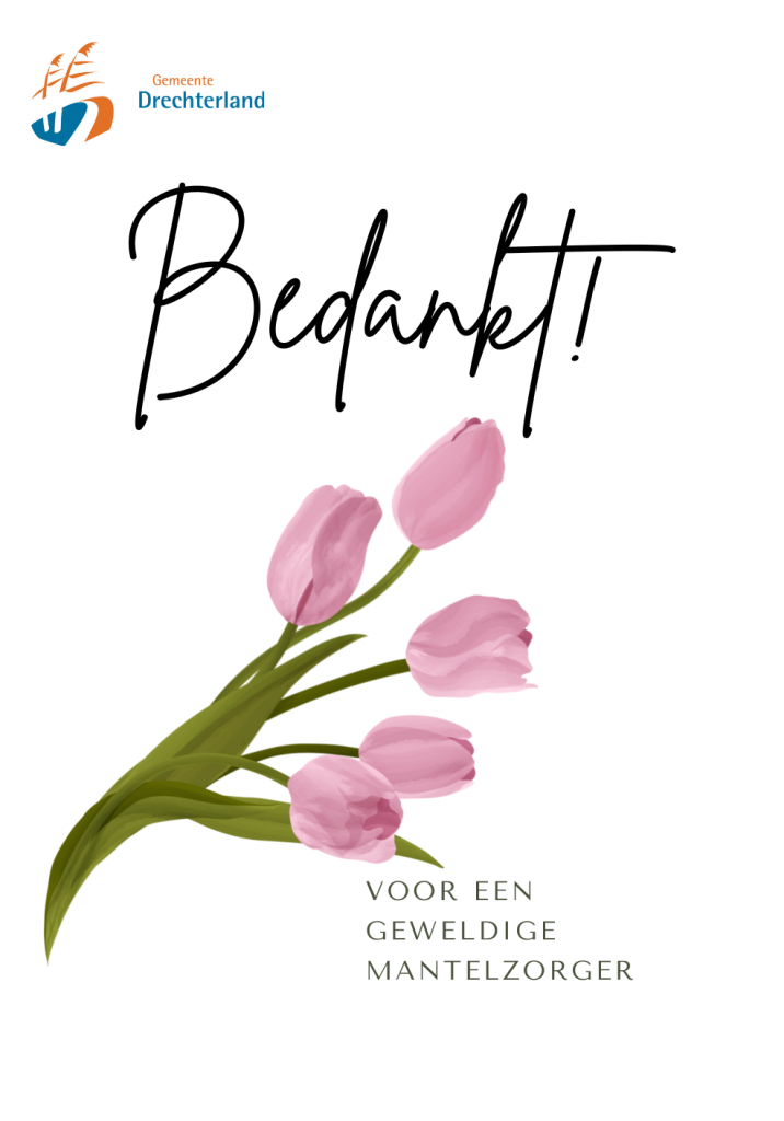 uitnodigingskaart met bedankt en een bloem